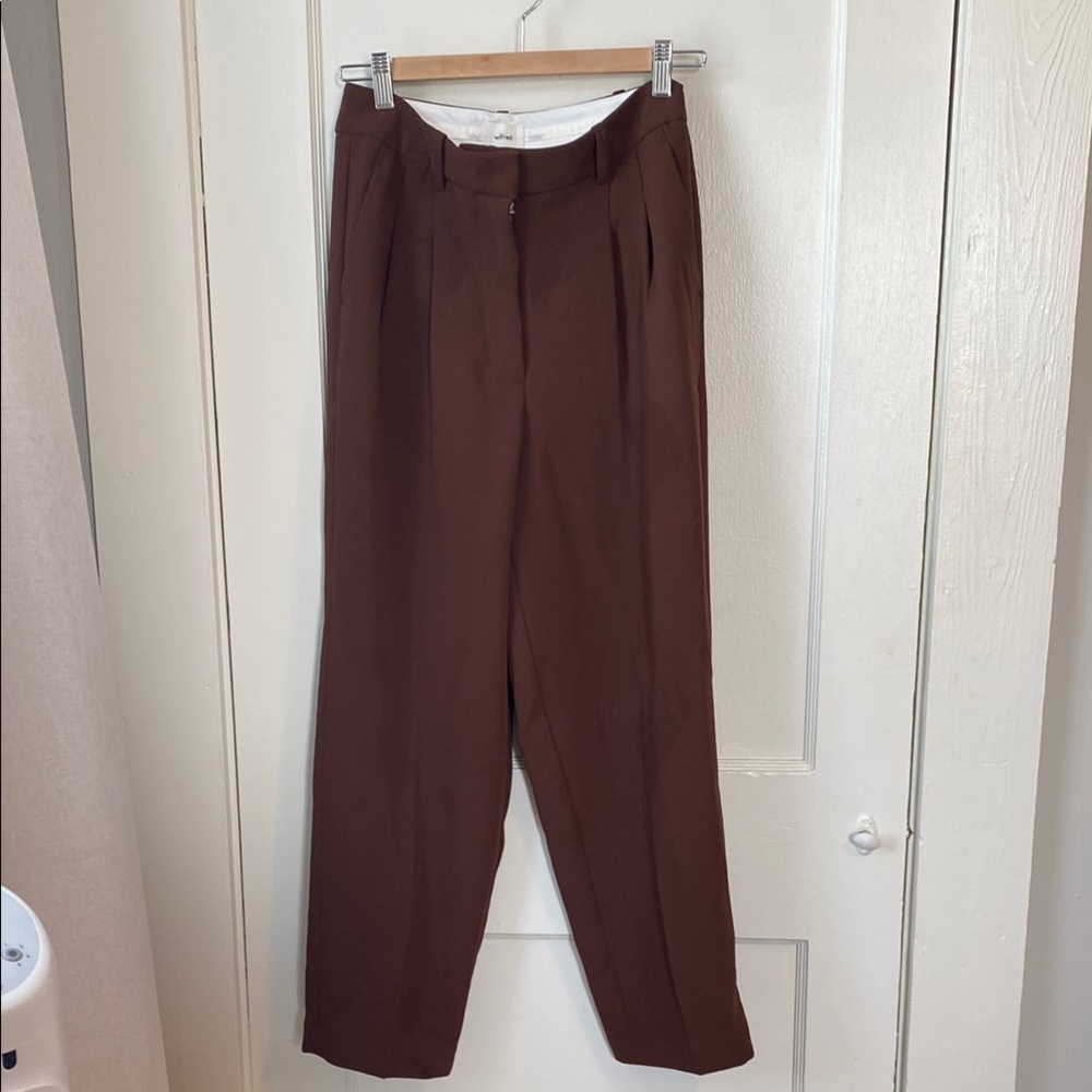 Aritzia Wilfred Chocolate Brown Trousers
